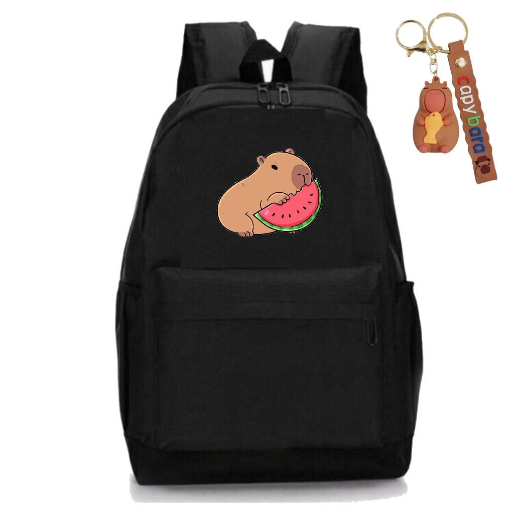 Mochila Escolar Capivara de Costas + Chaveiro Lançamento RK 01