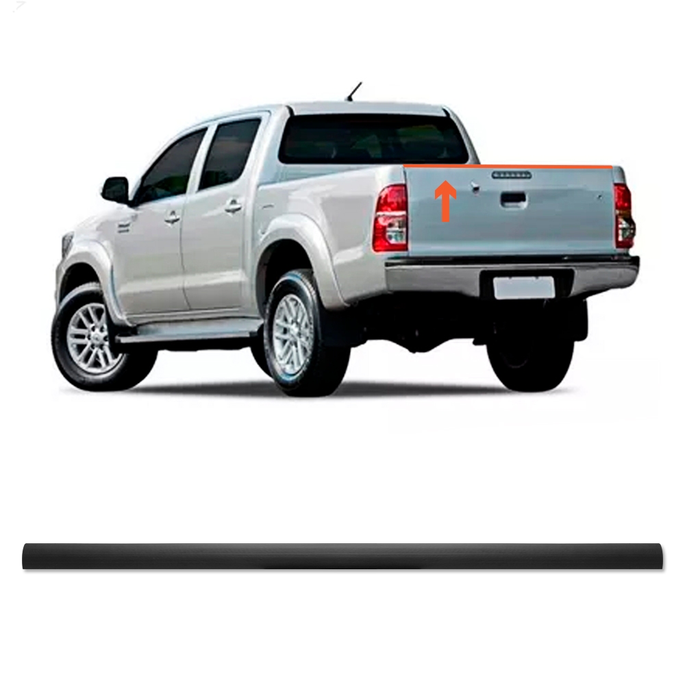 Protetor Borda Tampa Traseira Cacamba Hilux 2005 2006 2007 2008 2009 2010 2011 2012 2013 2014 2015