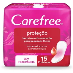 Carefree Protetor Diário Original Sem Perfume Com 15 Unidades