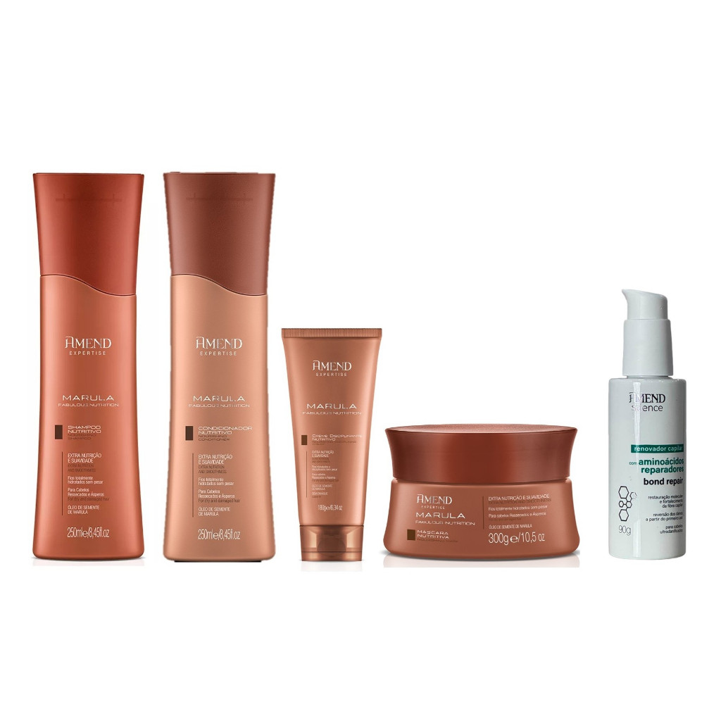 Amend Expertise Kit Marula 4 Produtos + Renov. Capilar 90g
