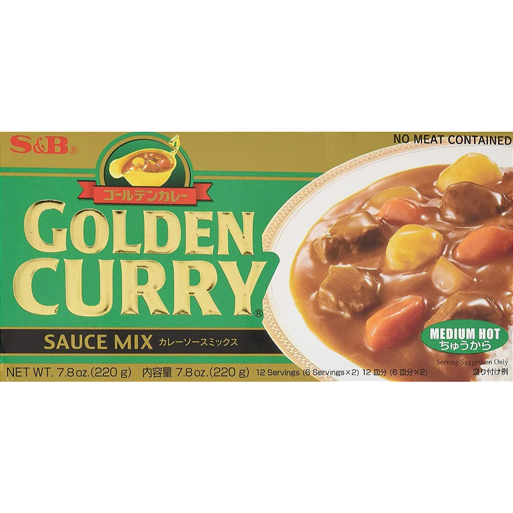 Tempero Japonês Curry Golden Médio Apimentado Chukara 220G S&B original