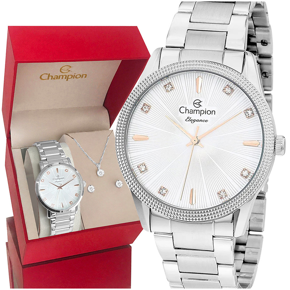 Relógio Champion Feminino Prata Prova d'água com 1 ano de garantia - Watches
