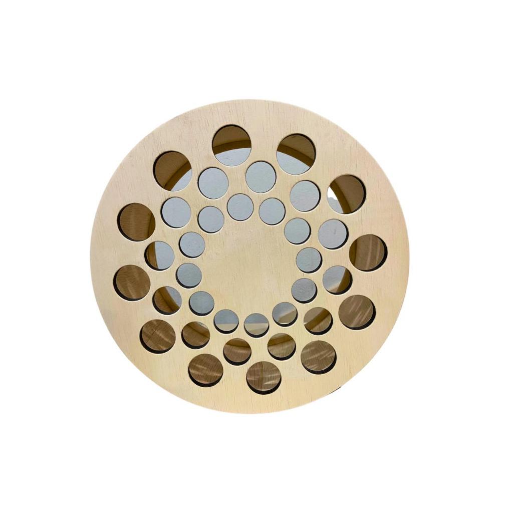 Carretilha Multifuro de Madeira com Catraca destravada 14 polegadas 35cm