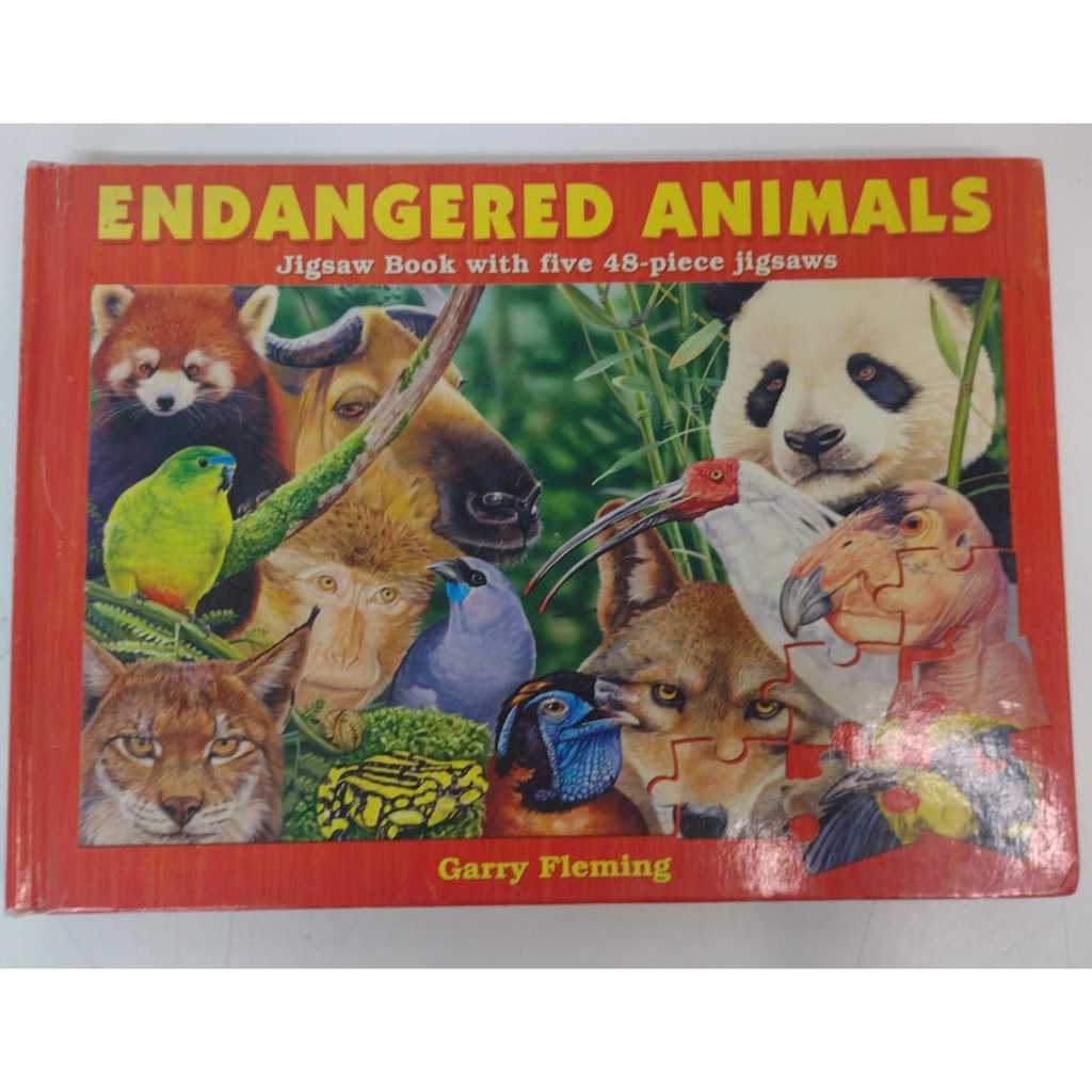 LIVRO Endangered Animals (livro quebra cabeças ver a descrição) - Autor: Garry Fleming - Editora: The Five Mile - V8217
