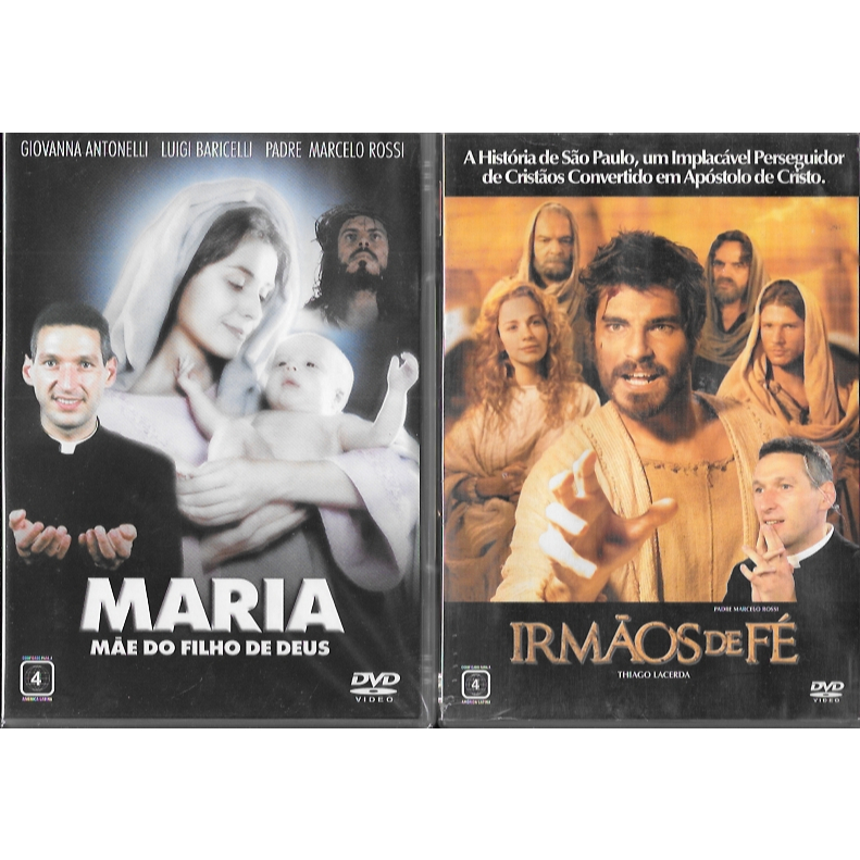 Kit DVD filme Padre Marcelo Rossi: Maria, Mãe do Filho de Deus + Irmãos de fé (c/ Thiago Lacerda)