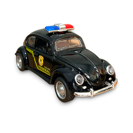 Miniatura Fusca Modelo Carro de Polícia - Carrinho de Coleção em Metal Volkswagen