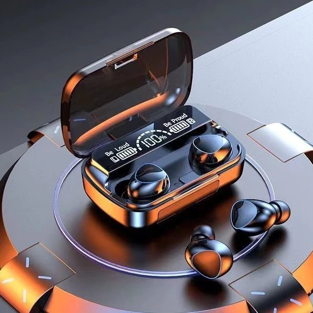 Kit 2x M10 Bluetooth 5.3 Fones de Ouvido Sem Fio TWS estéreo com Carregador Power Bank