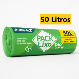 Saco Lixo 50 Litros Biodegradável - 30un em Oferta na Shopee