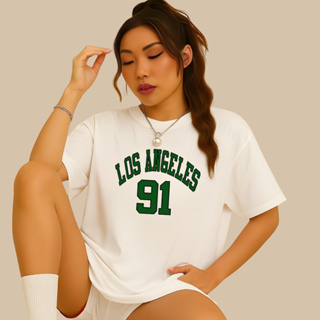 Camiseta Oversize Treino Streetwear Feminino Los Angeles em Oferta na Shopee