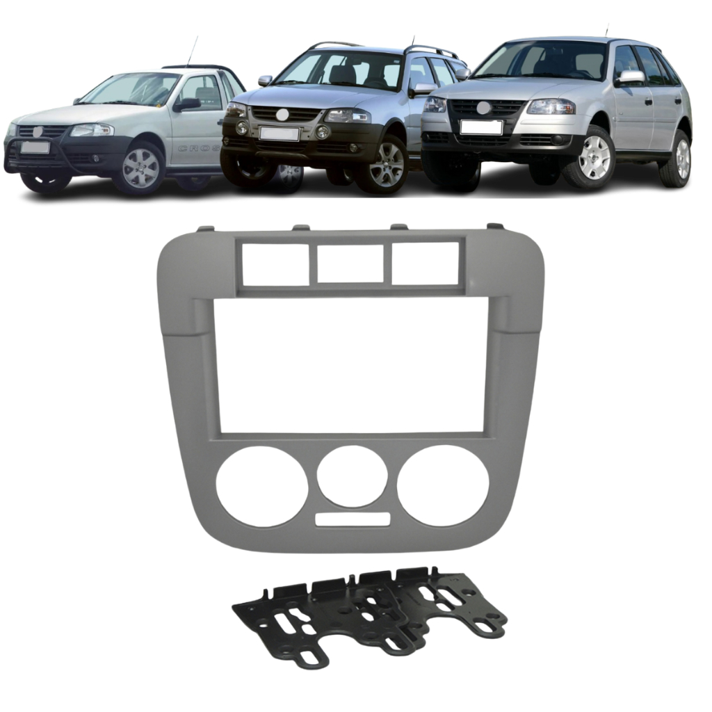 Moldura Painel Multimidia 6.8/7 Pol Volkswagen Gol Saveiro Parati G4 Preto ou Prata Fiamon em Oferta na Shopee