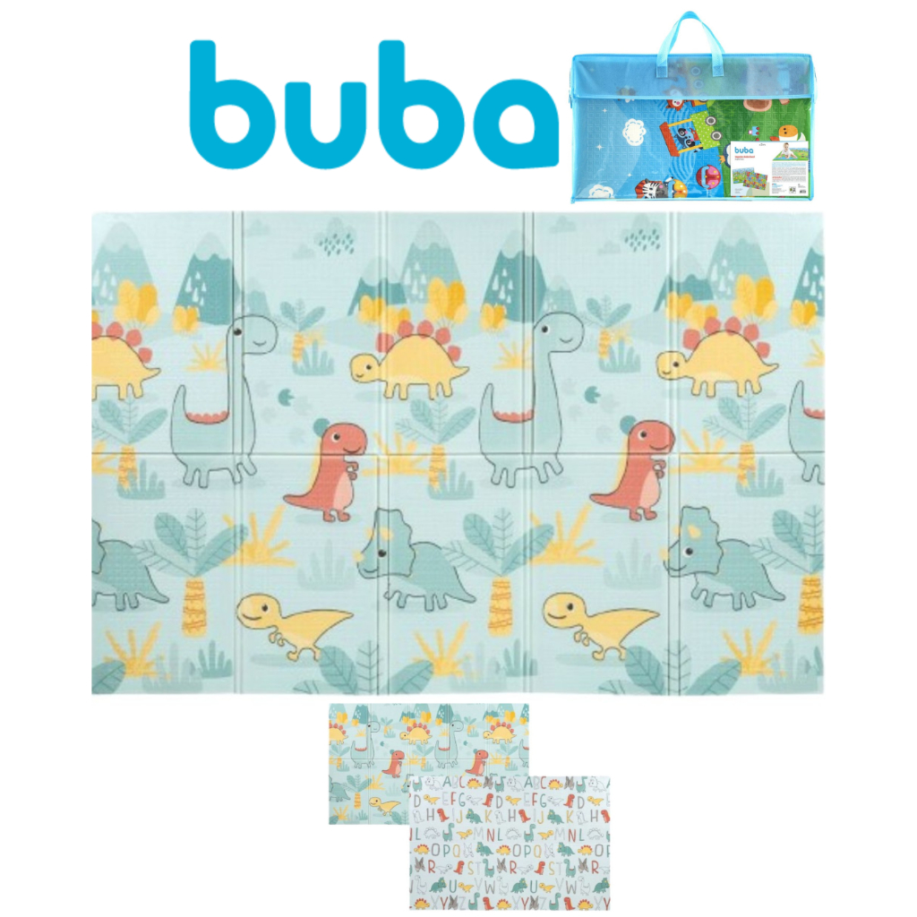 Tapete Infantil Animal Azul Buba Bebe Baby de Atividades Dobravel Dupla Face com Sacola em Oferta na Shopee