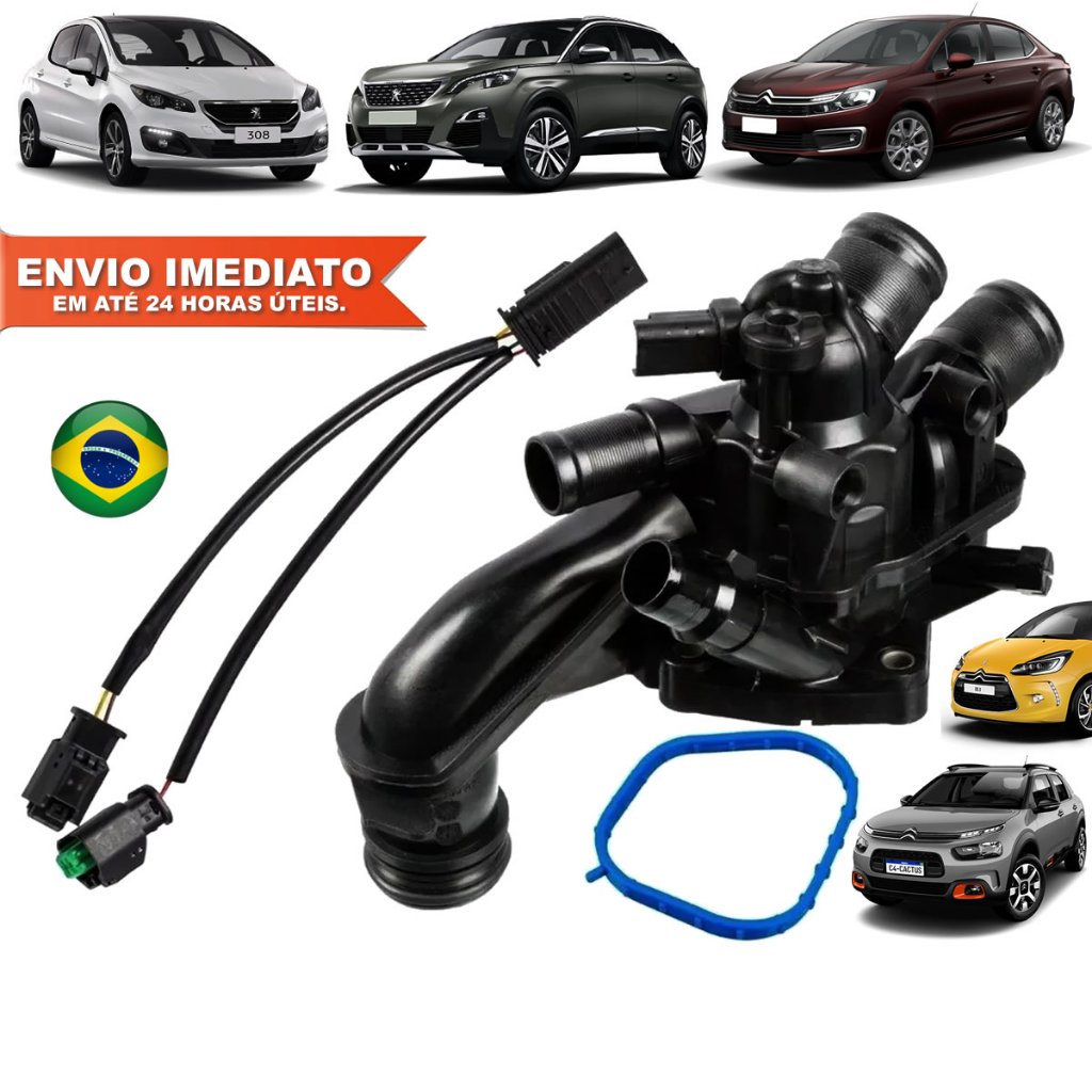 Carcaça Completa Valvula Termostatica Citroen Ds3 Ds4 308 3008 4008 C4 1.6 THP Novo Com Nota Fiscal