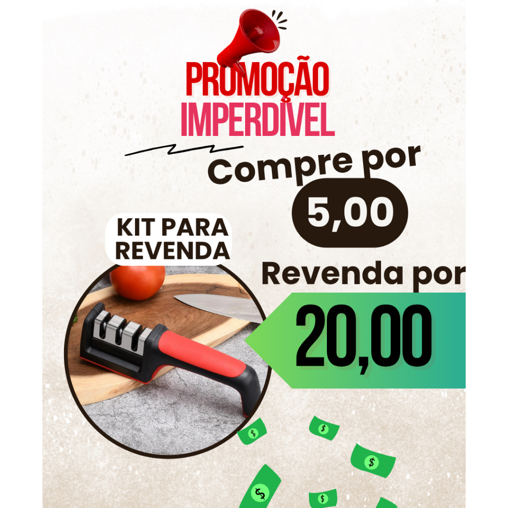 Kit Afiador de Faca Para Revenda Amolador Atacado Produto Para Revender