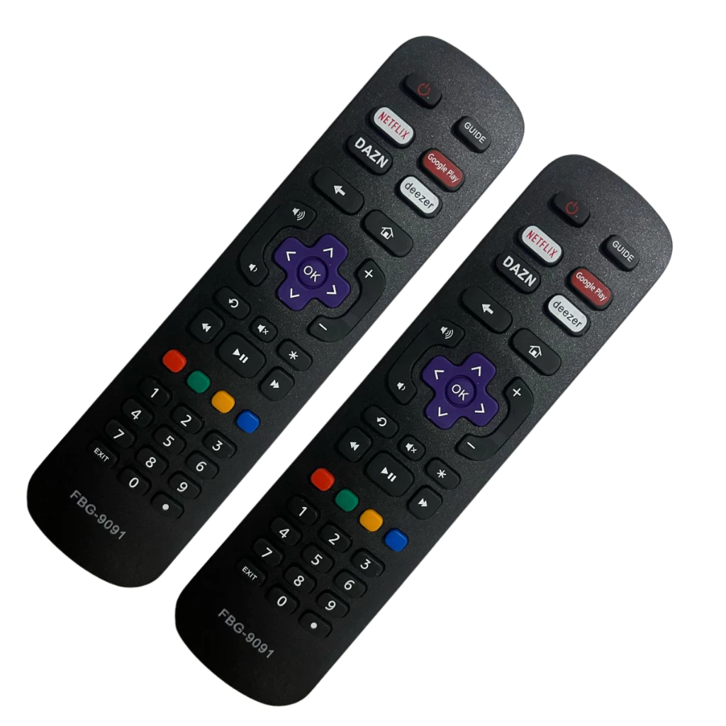 Kit 2 Controle Tv AOC Roku Tv Smart NetFlix Globo Play DAZN Deezer 9091 32S5195/78G 43S5195/78G
