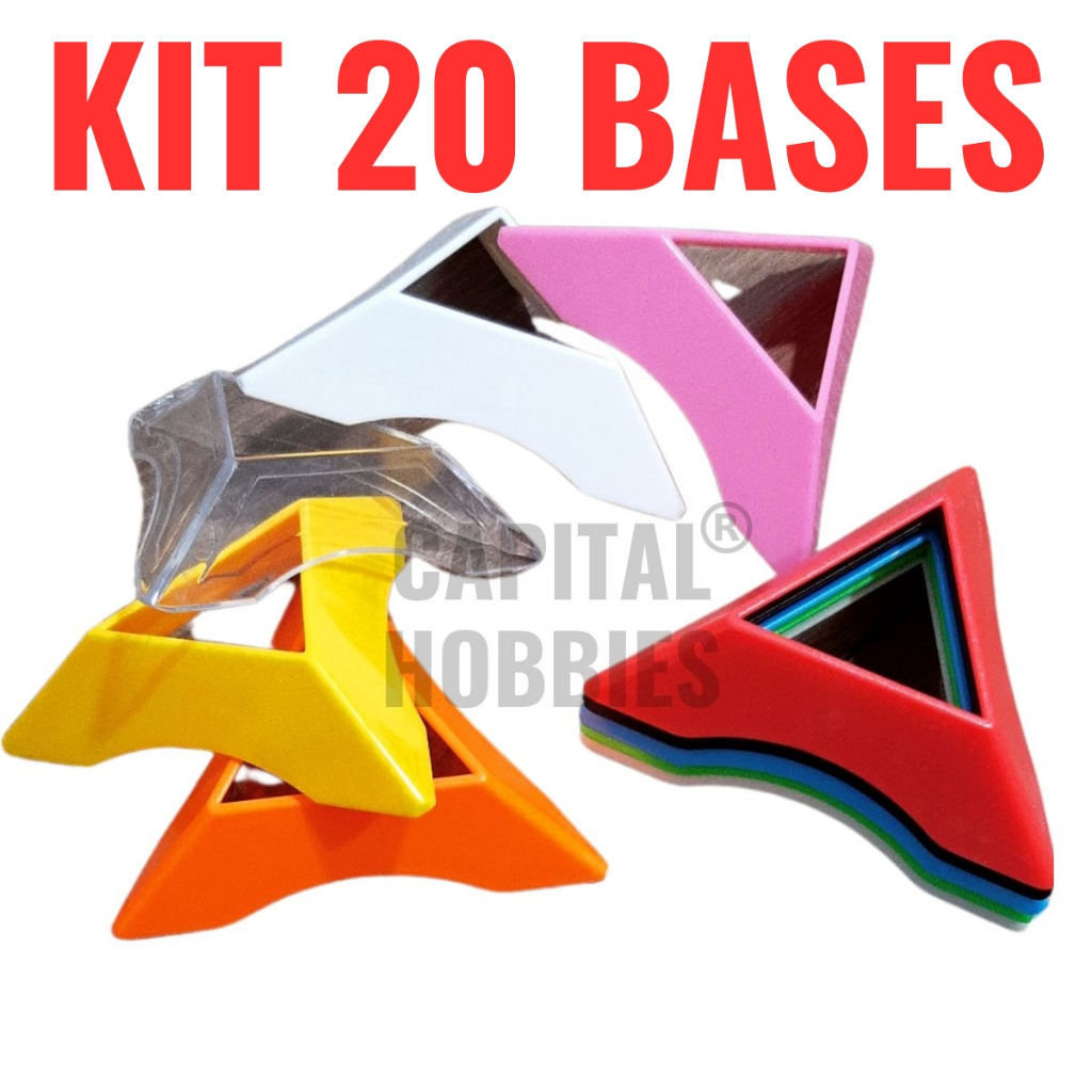 Base triangular de apoio para cubo mágico suporte  kit com 10 ou 20 unidades em Oferta na Shopee