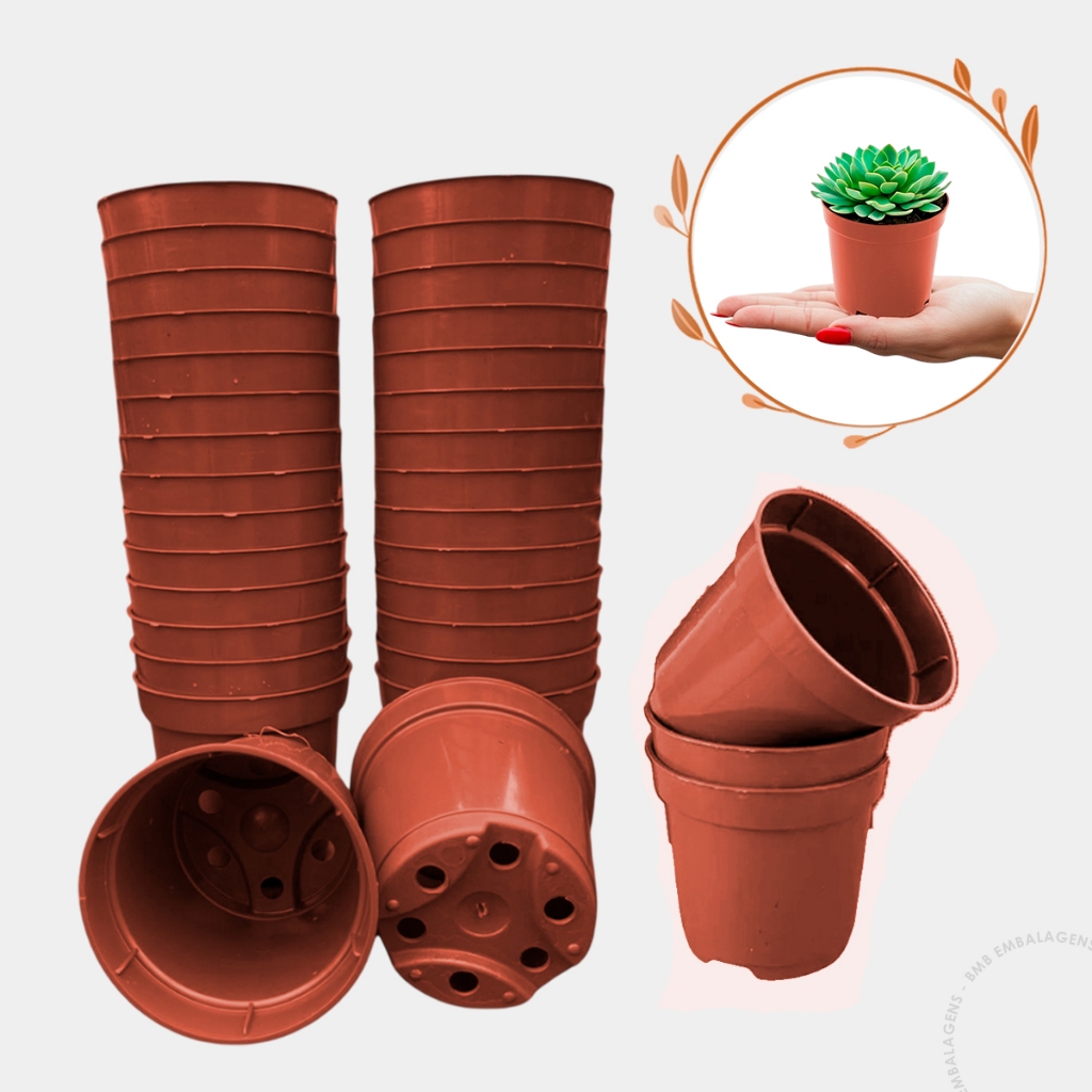 Vasos 100 Terracota Marrom Pote 6 - Cactos, Suculentas Mini Vasinhos