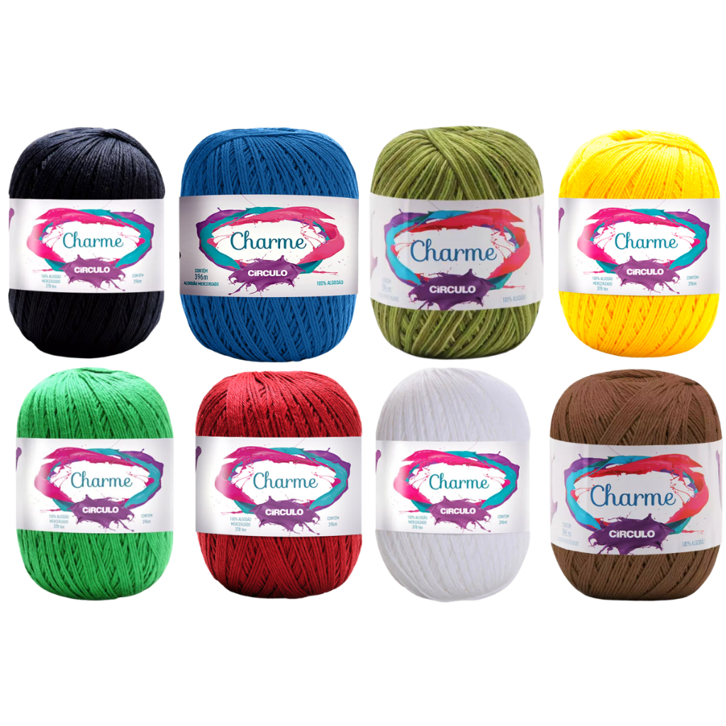 Kit 8 Linhas Charme 396 Metros Circulo Fio Macio Uniforme Crochê Artesanato Tricô Amigurumi Rendas em Oferta na Shopee