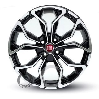 Kit 2 Rodas Aro 14 4x98 Emblemas Fiat Uno Fiorino Palio Bicos Brinde Preto Diamantado M16