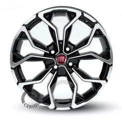 Kit 2 Rodas Aro 14 4x98 Emblemas Fiat Uno Fiorino Palio Bicos Brinde Preto Diamantado M16
