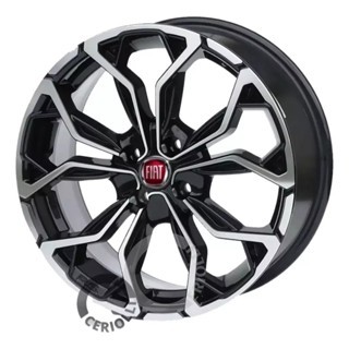 1 Roda Aro 15 4x98 Emblemas Fiat Uno Fiorino Palio Bicos Brinde Preto Diamantado M16