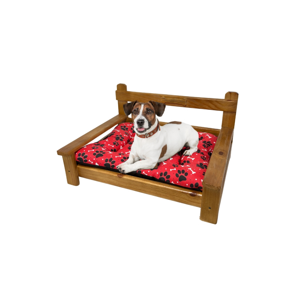 Cama Caminha Pet Sofá de Madeira com Almofada Variada Cachorro Gato em Oferta na Shopee