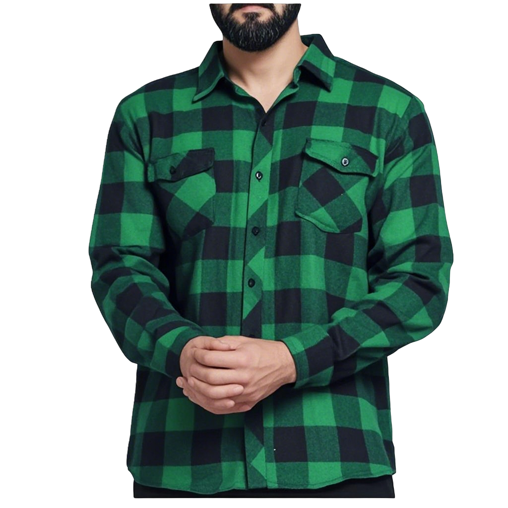Camisa Flanela Xadrez Blusa De Frio Masculina Manga Longa Grande Com Bolsos Promoção De Inverno