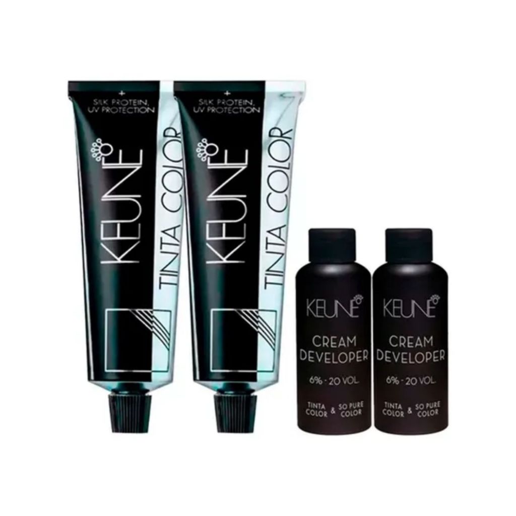 Kit 2 Tinta Keune Color 60ml + 2 Ox Cream Dev 20vol 6% 60ml em Oferta na Shopee