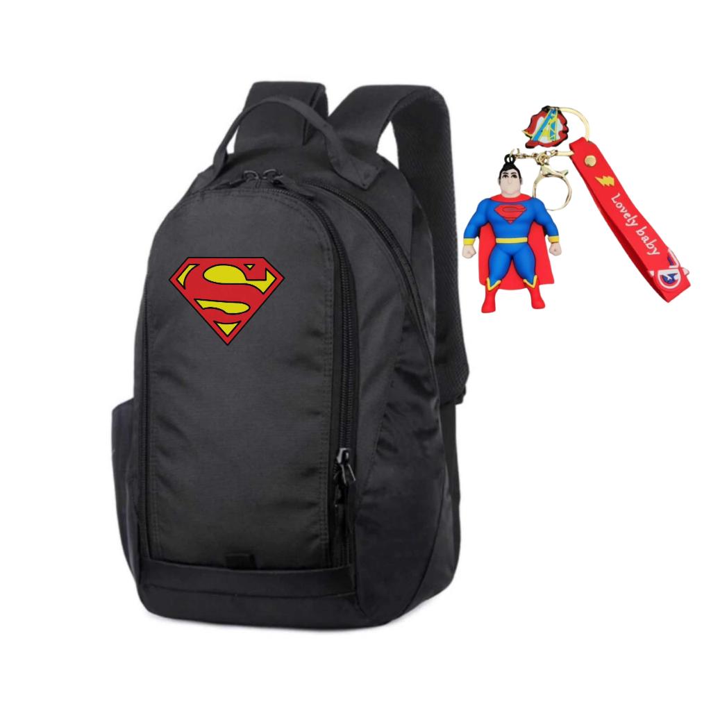 Mochila Superman + Chaveiro Infantil Menino e Menina Liga Da Justiça Espaçosa Reforçada 02 sk 04 em Oferta na Shopee