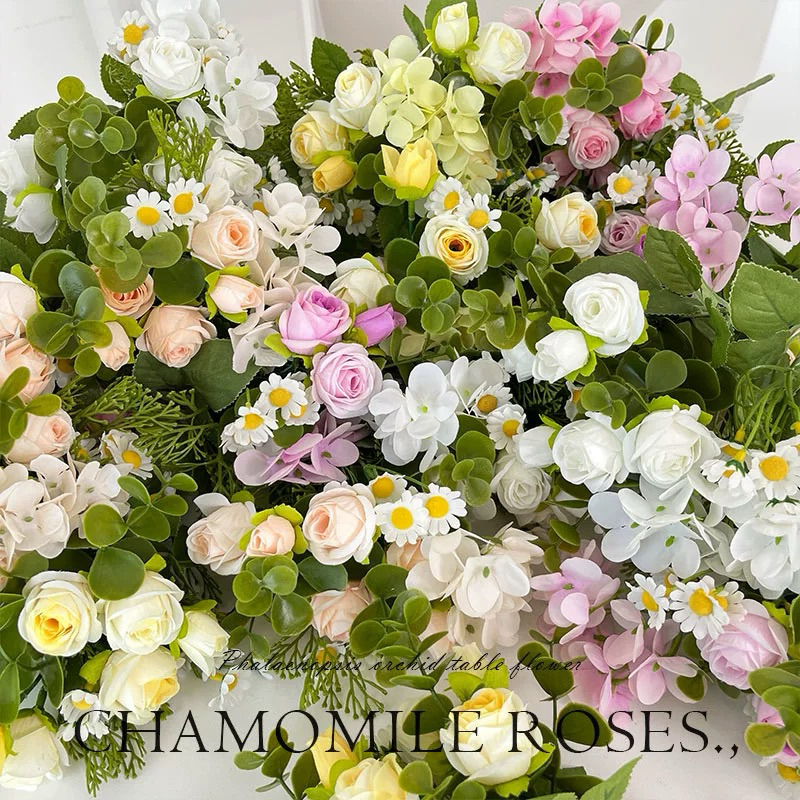 Buque de rosa Artificiais 30cm Decoração para casa Sala de estar Decoração de mesa Decoração de casamento de parede