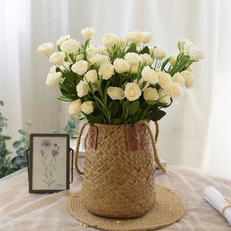 Buque de rosa 42cm Camélia Artificiais Decoração de casa Sala de estar Decoração de mesa Decoração