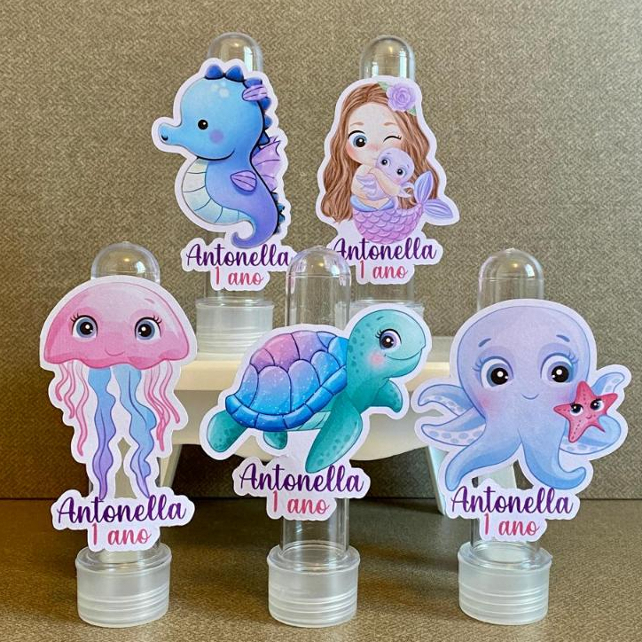 Aplique para tubete Sereia Baby  - kit festa - lembrancinha - aniversario - caixinhas personalizadas - tubete
