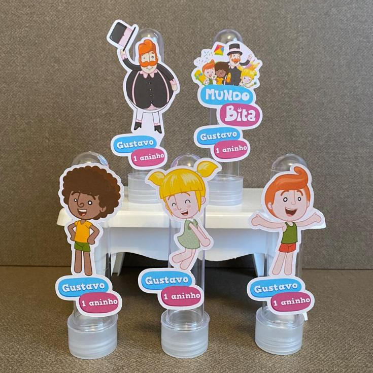 Aplique para tubete Mundo Bita  - kit festa - lembrancinha - aniversario - caixinhas personalizadas - tubete