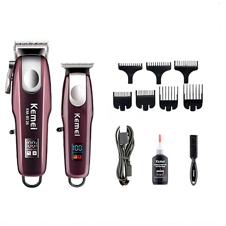 Máquina De Cortar Cabelo KEMEI 8526 Combo 2 Kemei Recarregável - Beauty