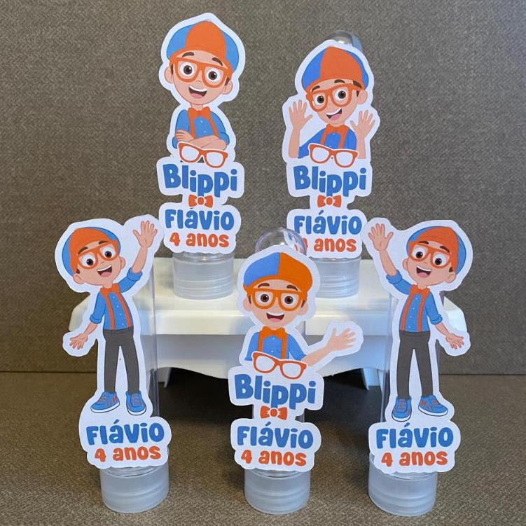 Aplique para tubete Blippi  - kit festa - lembrancinha - aniversario - caixinhas personalizadas - tubete