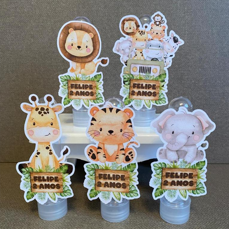 Aplique para tubete Safari  - kit festa - lembrancinha - aniversario - caixinhas personalizadas - tubete