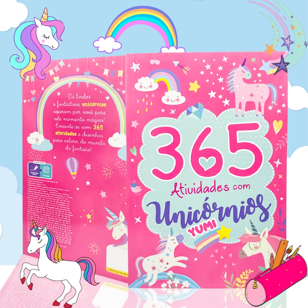 Livro Infantil 365 Atividades Para Meninas Unicórnios | Desenhos Para Colorir e Atividades em Oferta na Shopee