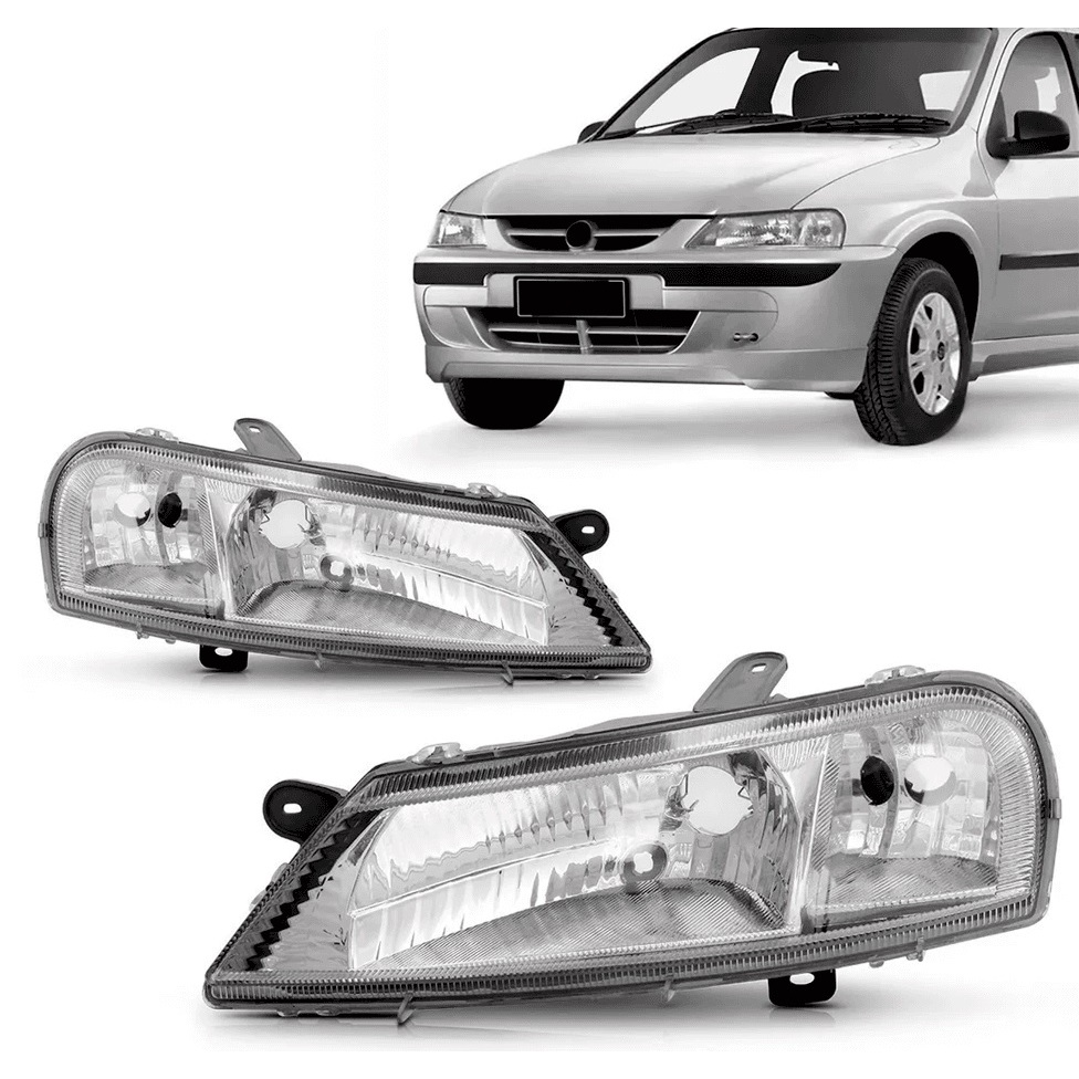 FAROL CELTA 2000 até 2006 CROMADO GM CELTA G1 Lente Lisa de Acrilico Acessório carro LEIA O ANUNCIO