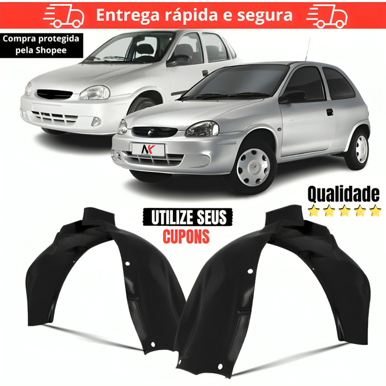 Par/ Un Parabarro Dianteiro Corsa Classic 95 96 97 98 99 2000 á 2010 ASA URUBU MORCEGAO FORRO RODA BATE PEDRA em Oferta na Shopee