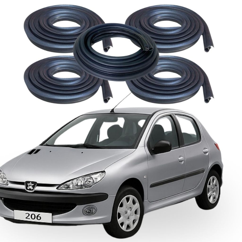 Kit Borracha Vedação Guarnição 4 Portas e Mala Peugeot 206 207 e 206 Sw em Oferta na Shopee