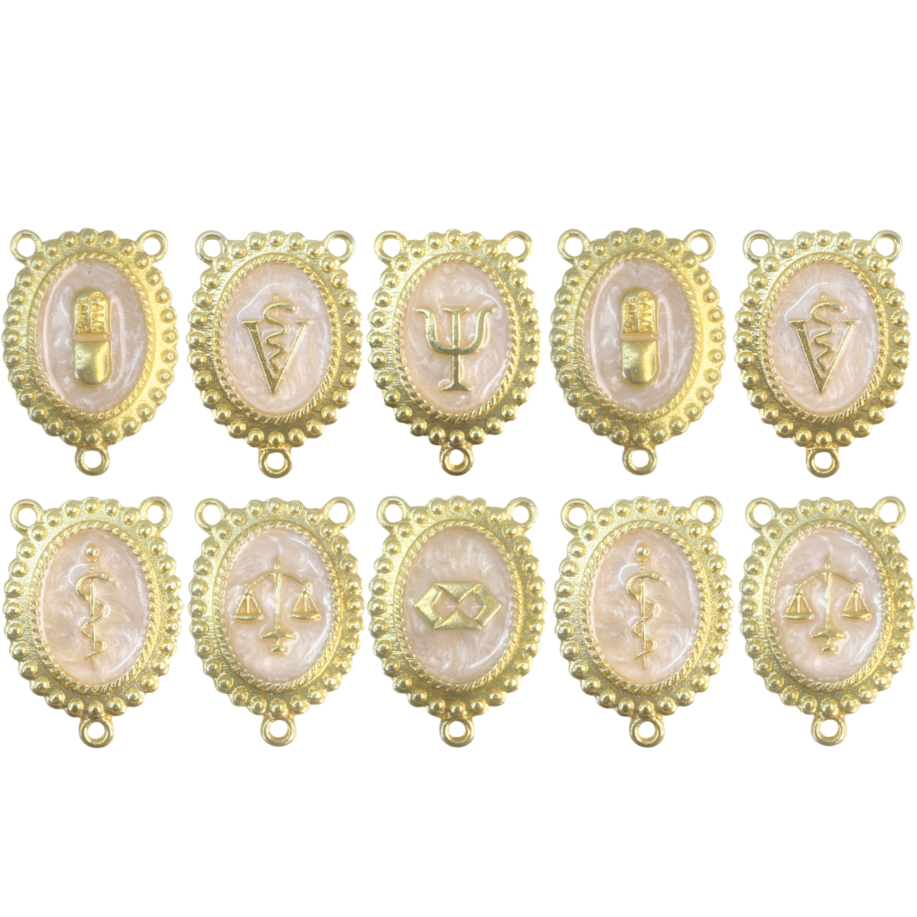 KIT 10 Entremeios Profissão Dourado Cataforético Resinado Para Terço Direito Medicina Professor em Oferta na Shopee