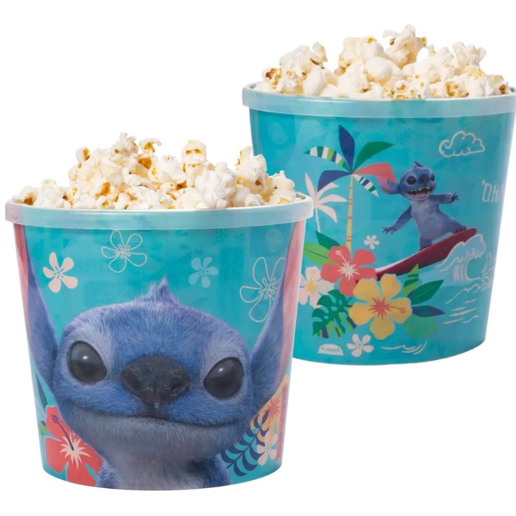 Balde Pipoca Stitch Pote Plástico 2.1L Plasútil Lembrancinha Festa