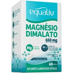 Suplemento Alimentar Magnésio Dimalato 650mg Equaliv 60 Cáps