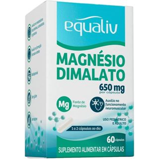 Suplemento Alimentar Magnésio Dimalato 650mg Equaliv 60 Cáps em Oferta na Shopee