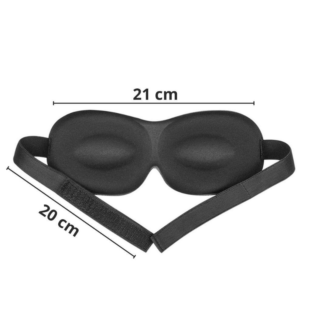 Máscara De Dormir 3d Tapa Olho Preto Blackout Confortável Ajustável