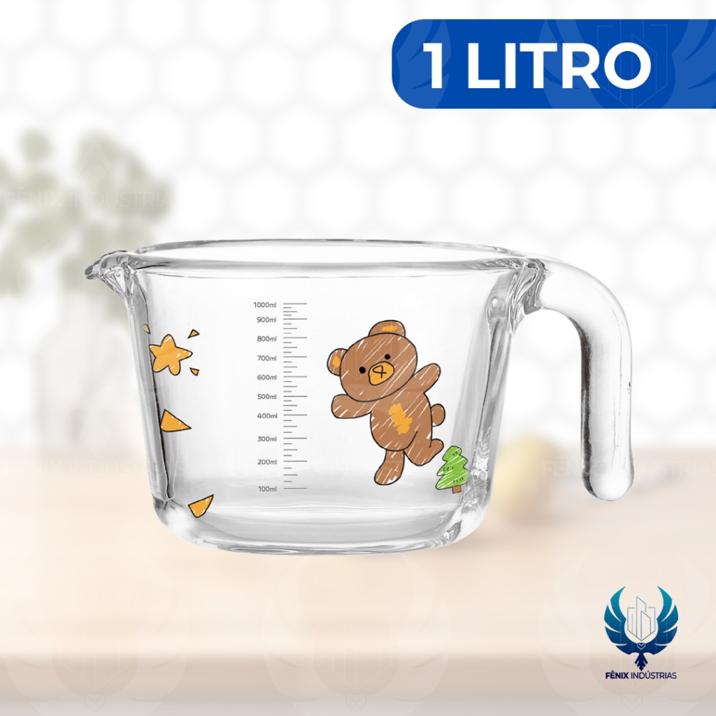 🧪 Medidor de Vidro 1 Litro – Ref. Zb370 | Dagia Importados