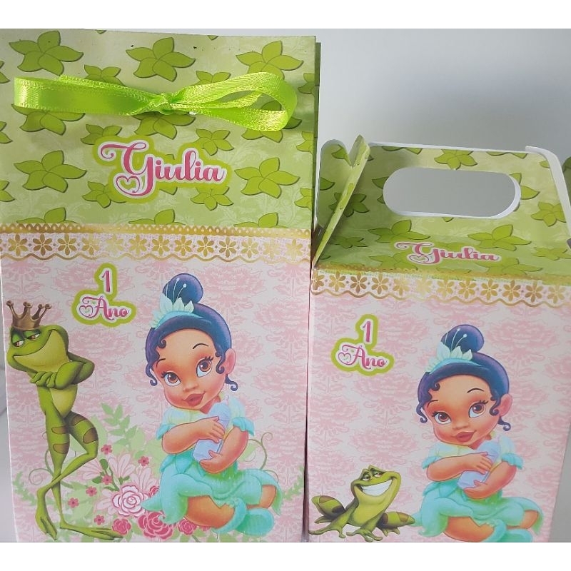 Lembrancinhas Personalizadas Princesa e o Sapo Baby Sacolinha + Maletinha
