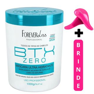 Máscara Btx Volume Zero 1kilo Forever Liss + escova desembaraçadora em Oferta na Shopee