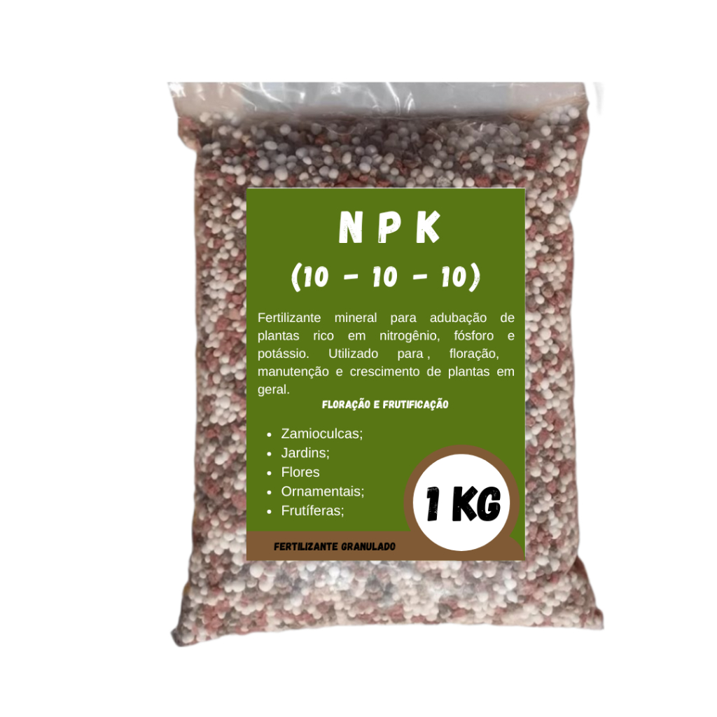 Adubo NPK 10-10-10 Nitrogênio Fósforo e Potássio Fertilizante Manutenção Plantas