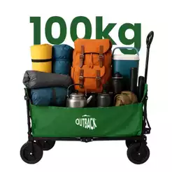 Carrinho Dobrável Camping Praia Multiuso Carga Até 100kg Robusto e Resistente Outback