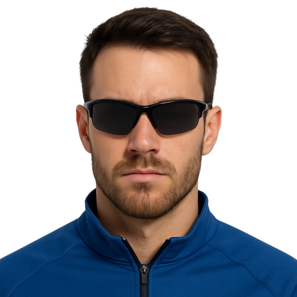 Óculos de Sol Esportivo Proteção Solar Uv400 Semi Aro Com Detalhes Na Haste Praia, Futebol, Volei